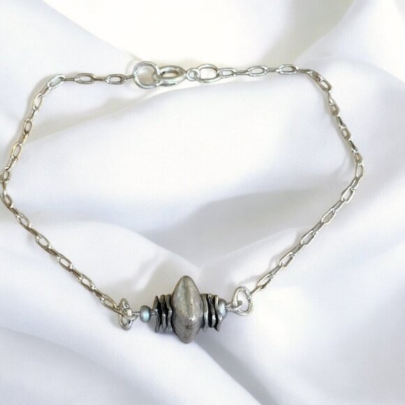 Reimagined Handmade Hoop Earrings and Bracelet Set - Picture 2 of 6